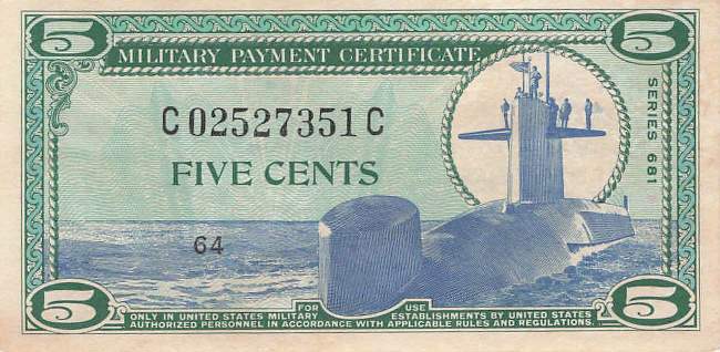 USA MPC Series 681 p.M75 5 Cents 1969 AU